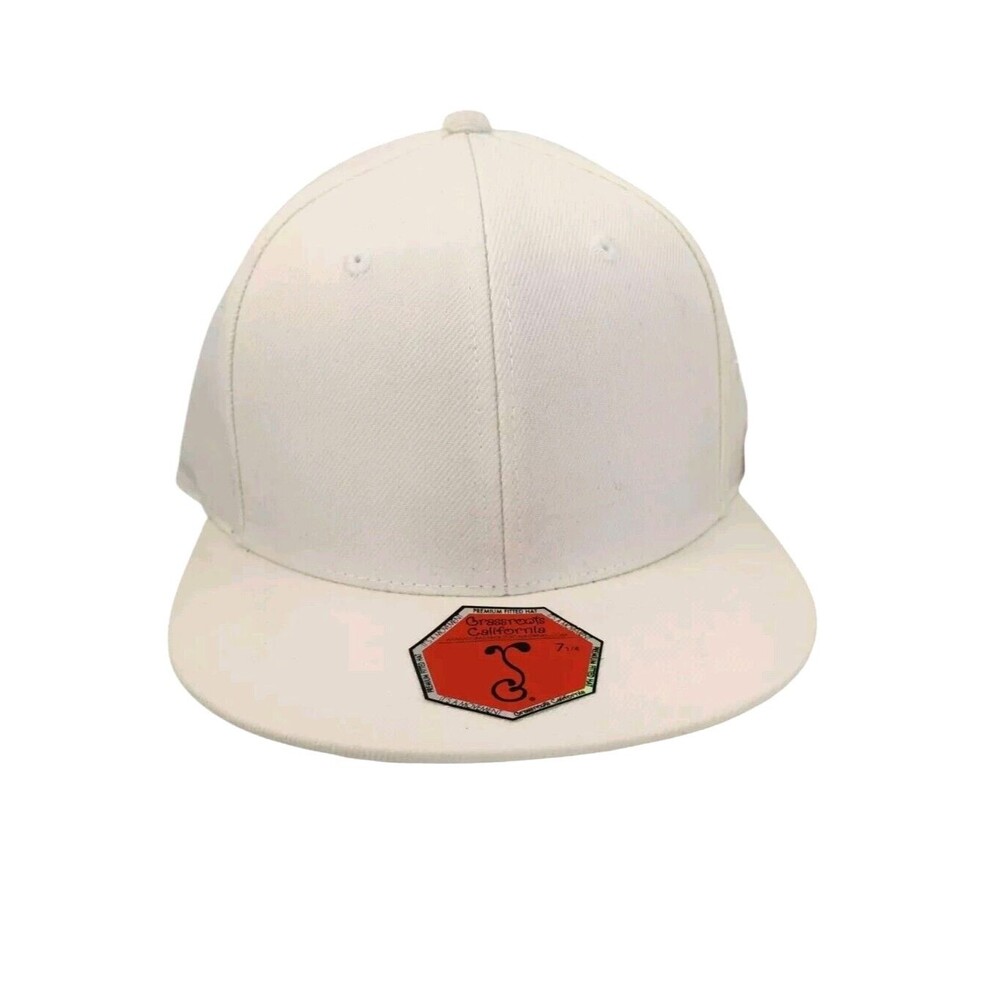 Grassroots 7 1/4 Fitted White Hat Touch of Class Brand New